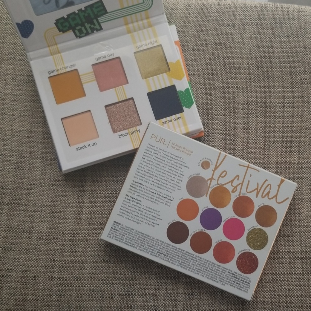 2 Eyeshadow palettes. PÜR Festival & Tetris x ipsy